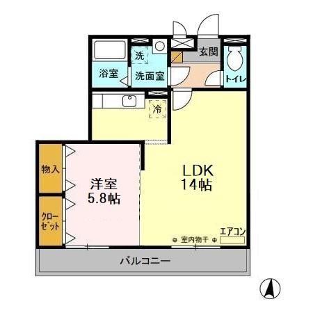 グレースヒルズI・II(1LDK/3階)の間取り写真