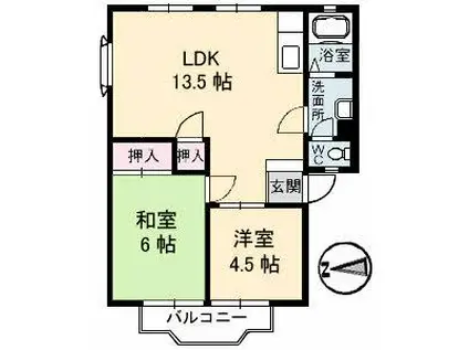 MAIコーポ I(2LDK/2階)の間取り写真