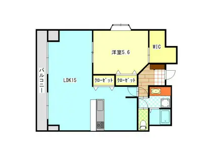 中央ハイツ元浜(1LDK/4階)の間取り写真