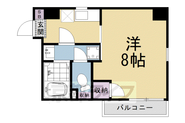 メゾンF(1K/1階)の間取り写真