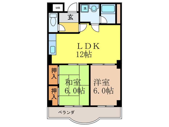 ピアドミール(2LDK/5階)の間取り写真
