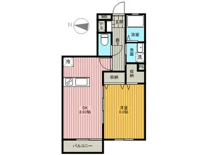 メゾンHAMAYOU(1LDK/1階)の間取り写真