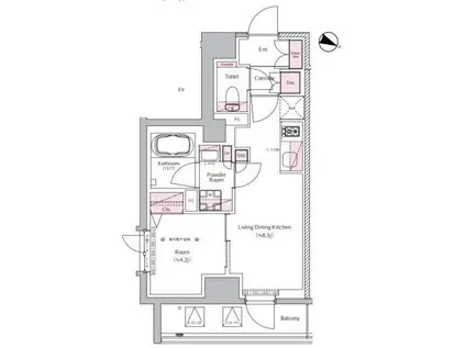 SYFORME NEXT MUKOJIMA(1LDK/9階)の間取り写真