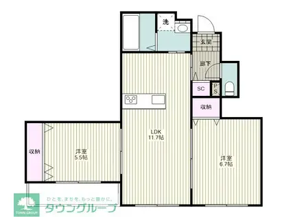 松本町メゾン(2LDK/1階)の間取り写真