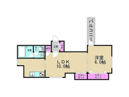 ドルフ今里駅前(1LDK/7階)の間取り写真