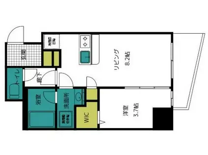 シティヒルズブライトII(1LDK/4階)の間取り写真