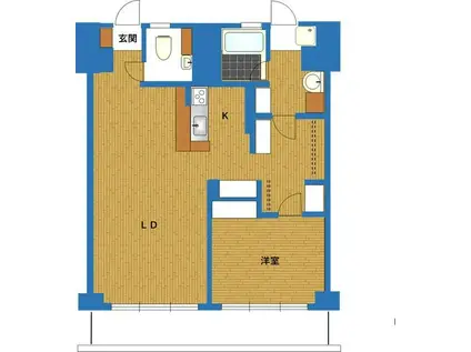 初台ワールドマンション(1LDK/8階)の間取り写真