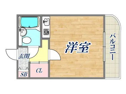 ティアラ宝塚(ワンルーム/3階)の間取り写真