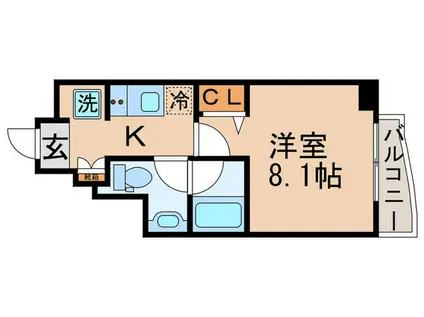 LUXE東金町(1K/10階)の間取り写真