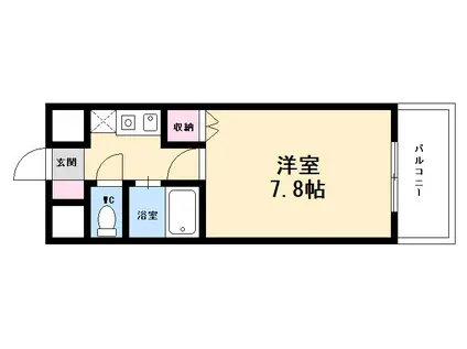 ドミトリー庚午 壱番館(1K/2階)の間取り写真