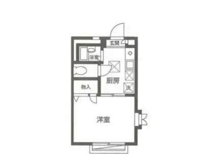 ヴィラ東新宿B棟(1K/2階)の間取り写真