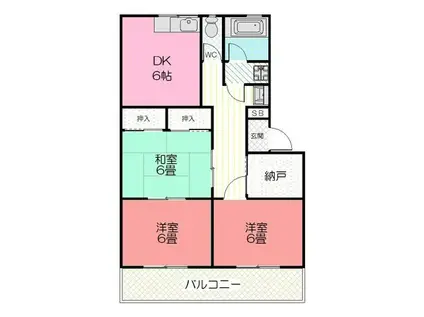 朝日マンション(3SDK/3階)の間取り写真