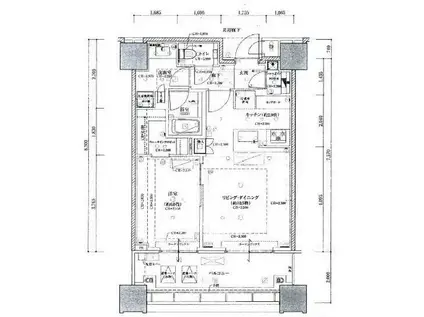 白金ザ・スカイ イースト(1LDK/16階)の間取り写真