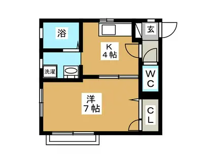 クレスト大倉山(1K/2階)の間取り写真