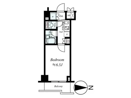 ルーブル武蔵新城(1K/6階)の間取り写真