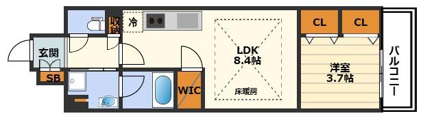 アーバネックス同心II(1LDK/7階)の間取り写真