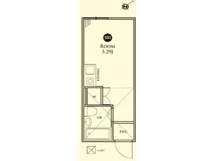 アティック目黒本町(ワンルーム/1階)の間取り写真