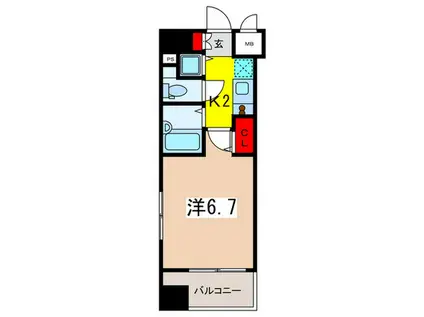 ガラ・ステージ日本橋茅場町(1K/5階)の間取り写真