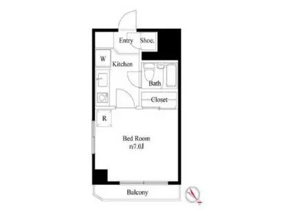 SSビル池尻(1K/3階)の間取り写真
