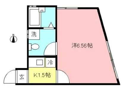 サウスヒル(1K/2階)の間取り写真