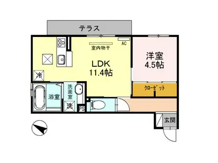 カーサ庄衛門(1LDK/2階)の間取り写真