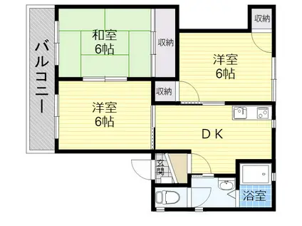 めぞん川成(3DK/1階)の間取り写真