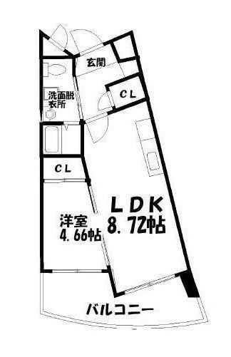 BRIS中井(1LDK/5階)の間取り写真