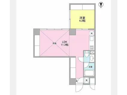 ウェルタワー(1LDK/6階)の間取り写真