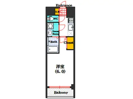 エスリード難波ザ・アーク(1K/8階)の間取り写真