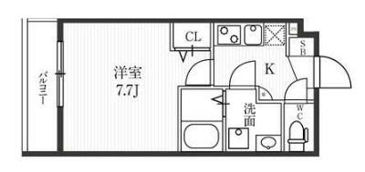 新宿夏目坂コート(1K/2階)の間取り写真