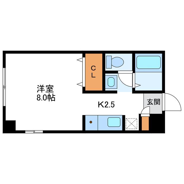 アミティN22(1K/5階)の間取り写真
