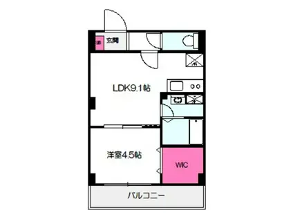 アルカンシェルコート緑橋(1LDK/3階)の間取り写真