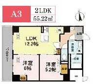 カスタリア西船橋II(2LDK/3階)の間取り写真