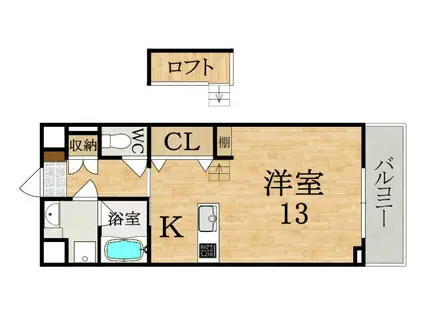 リーガパレス(ワンルーム/4階)の間取り写真