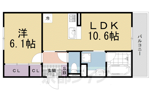 シャルールプラスII(1LDK/1階)の間取り写真