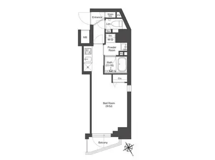 コンフォリア門前仲町サウス(ワンルーム/4階)の間取り写真