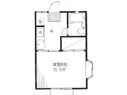 ドルフ大橋(1K/1階)の間取り写真