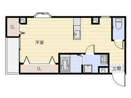 YOONマンション(ワンルーム/2階)の間取り写真