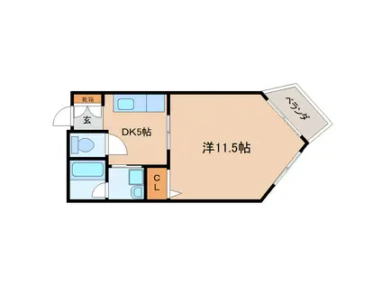 プリムローズ(1DK/2階)の間取り写真