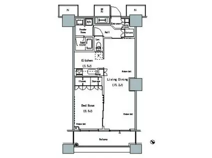 THE TOKYO TOWERS MID TOWER ザ・東京タワーズ(1LDK/9階)の間取り写真
