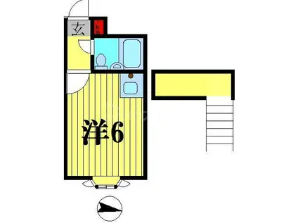 ベルピア北小金第8(ワンルーム/1階)の間取り写真