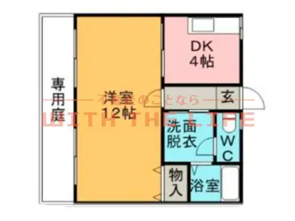 カーサエスメラルダ(1DK/1階)の間取り写真