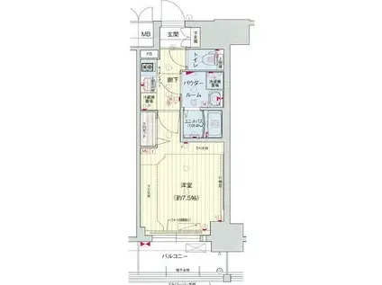 プレサンス桜通ザ・タイムズ(1K/8階)の間取り写真