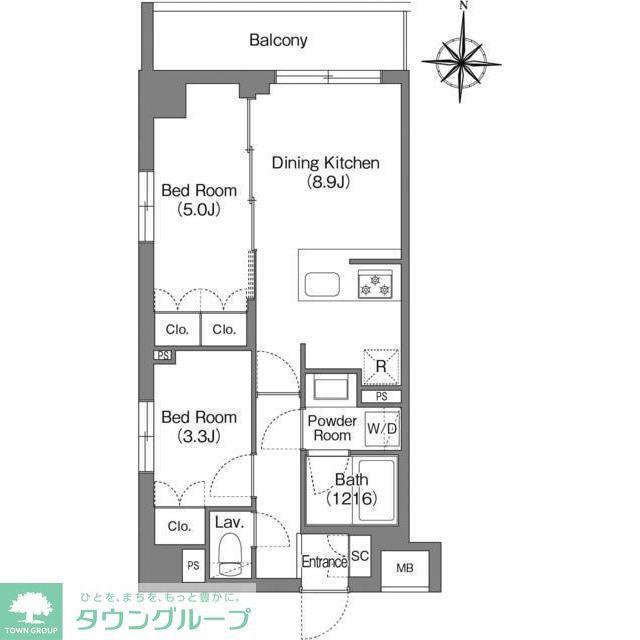 BPRレジデンス大島(2DK/1階)の間取り写真