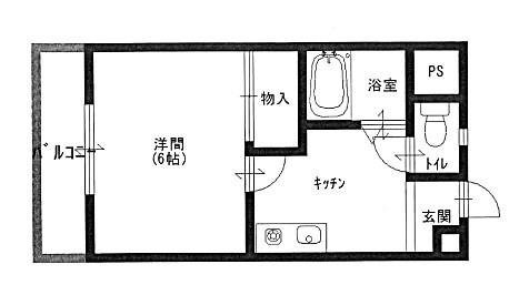 ロイヤル立川(1K/3階)の間取り写真