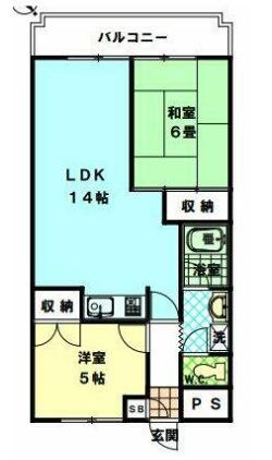 サンパーク三園(2LDK/4階)の間取り写真