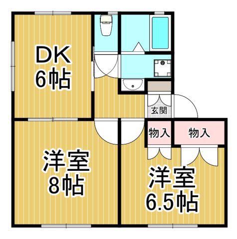 ラ・メゾン御殿山(2DK/1階)の間取り写真