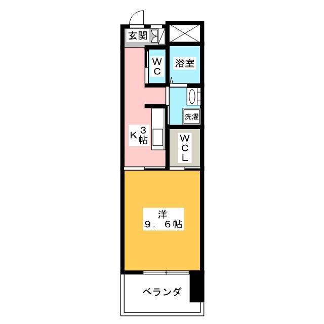 リバーズマンション長住(1K/3階)の間取り写真