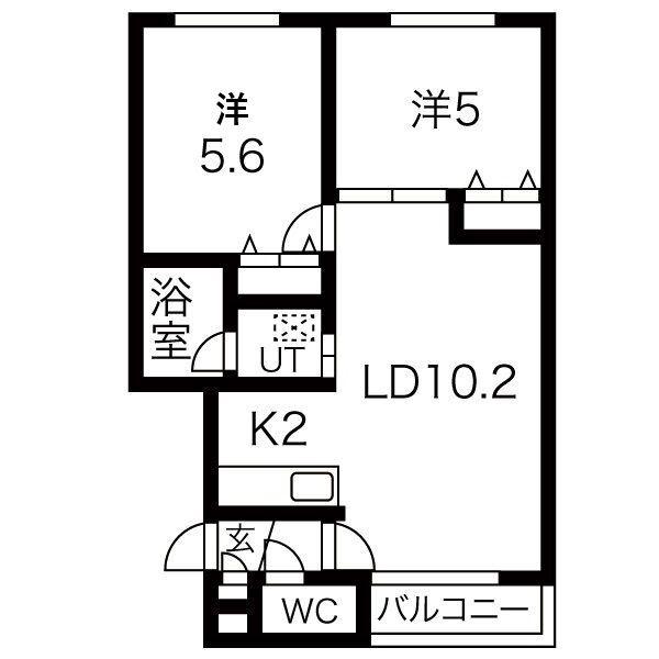 サンモール21(2LDK/2階)の間取り写真