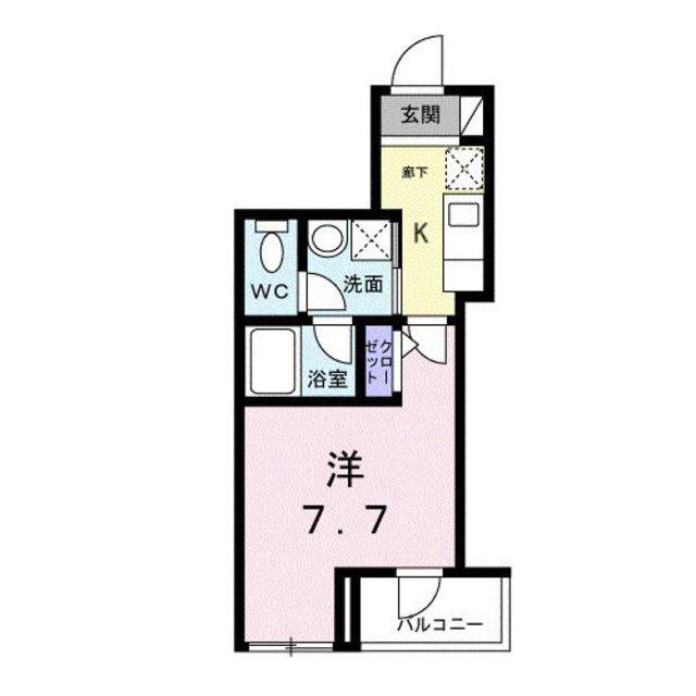 ライズ脇田町 A館(1K/2階)の間取り写真